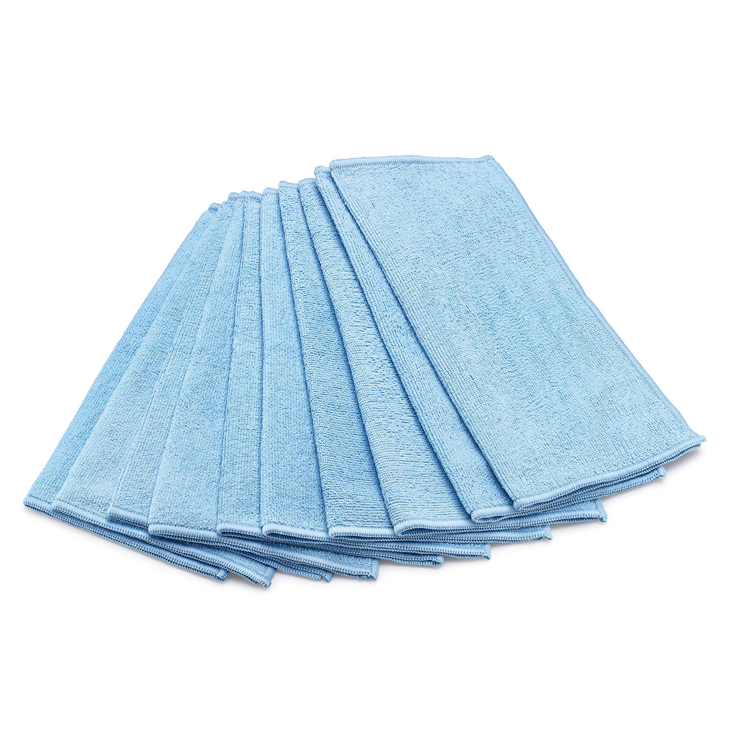 Zflow Microfiber Dish Cleaning Cloth in Blue - Dish Rags Kitchen Cleaning Cloths with Poly Scour Mesh Scrubbing Side - 10 Pack 12"x12"…