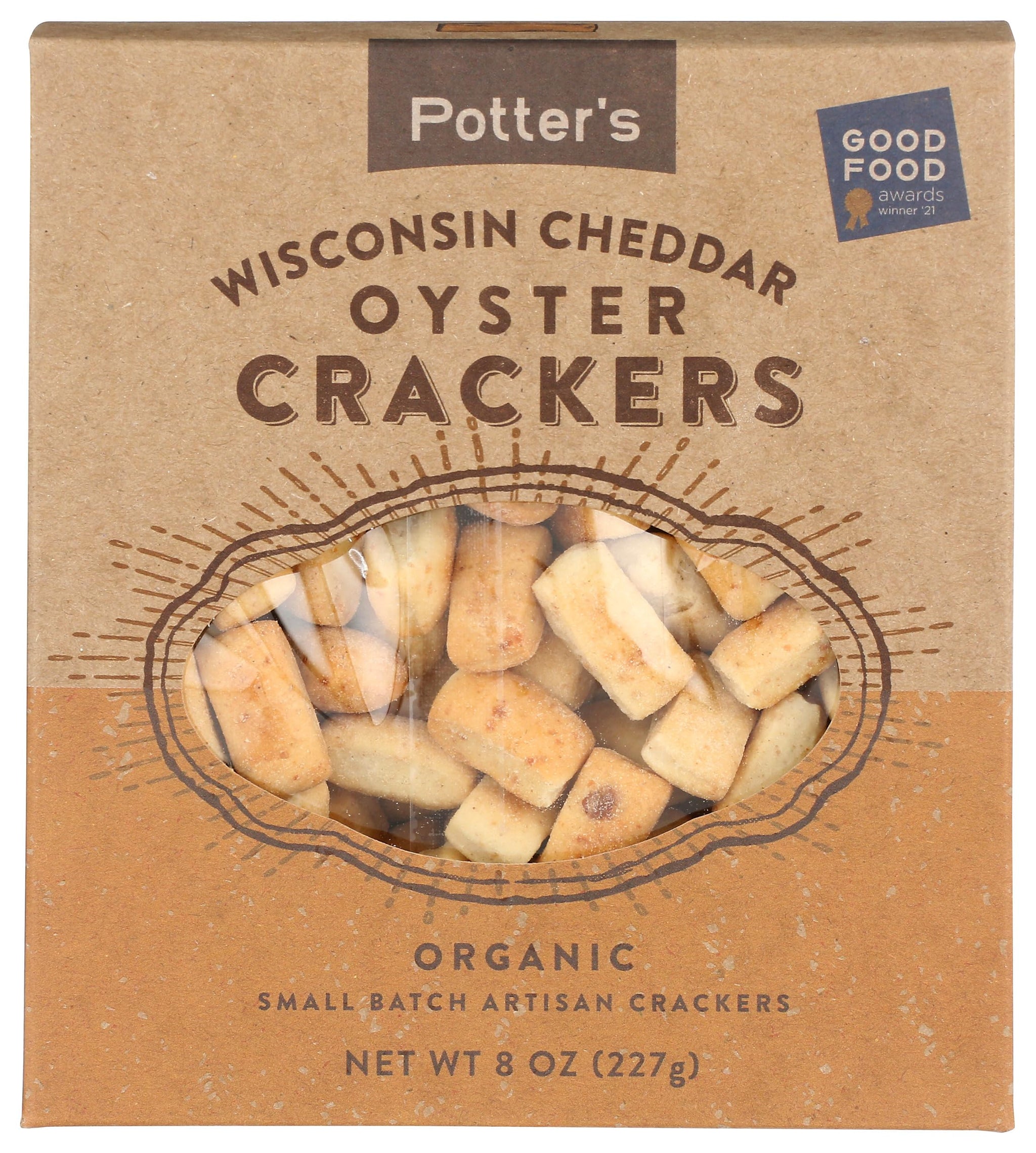 Potters Crackers Wisconsin Cheddar Oyster Crackers, 8 OZ