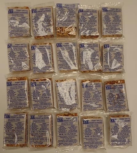 Peanuts Brittle Gluten Free (1 oz/28g each pack) A Product of Canada (20 Packs)