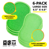 Tub-N-Tile by Tuff-Scrub, Large, 6-Pack, Microfiber, Scrub-N-Wipe Pad, Multi-Surface, Non-Scratch, Dual-Sided, Scrubber for Tubs, Tiles, Sinks