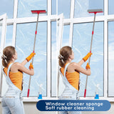 DSV Standard Window Squeegee, 2-in-1 Window Cleaner with 55" Extension Poles, Window Washing Kit, Glass Door Cleaner, Multi-Use Car Windshield