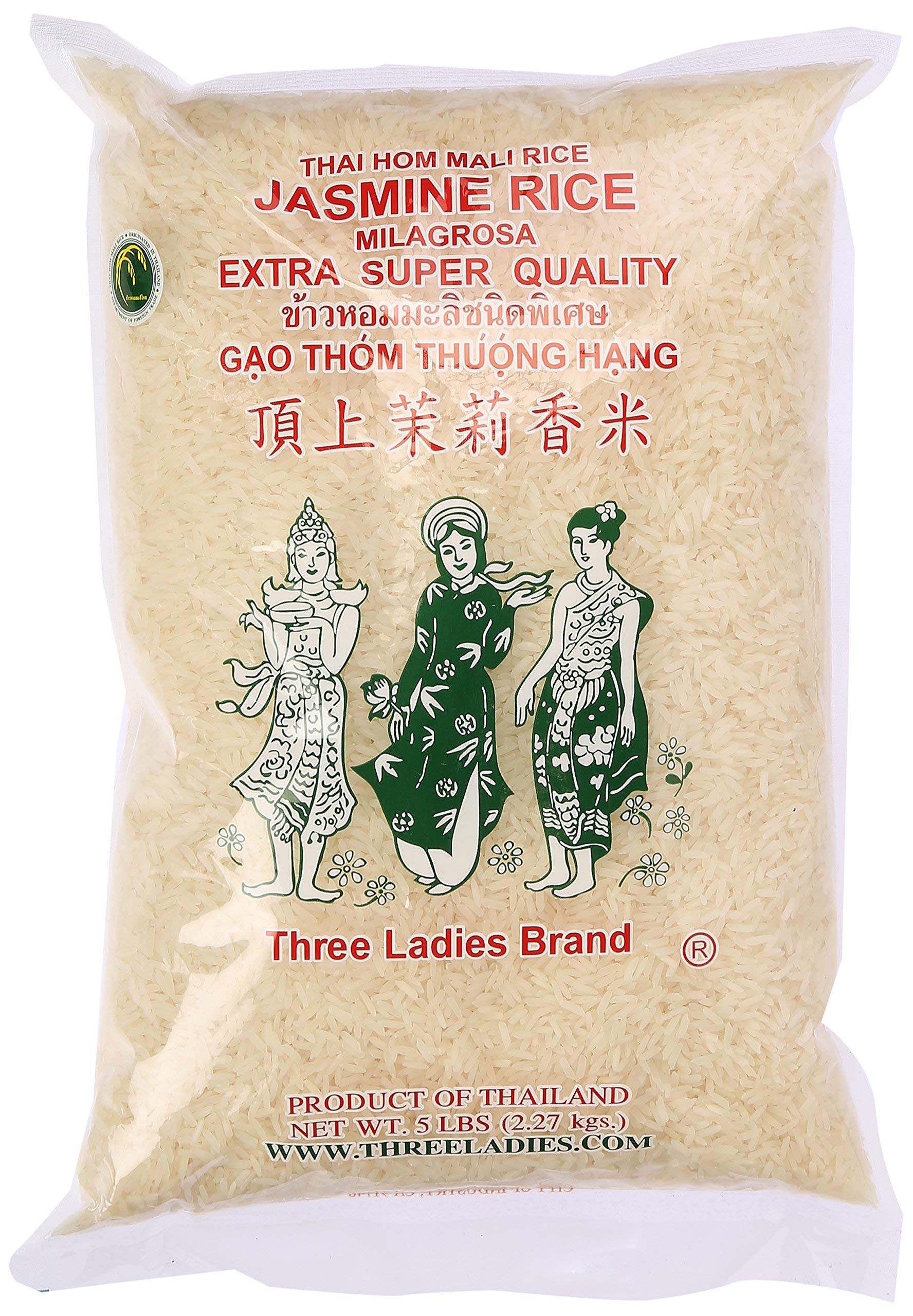 Three Ladies Jasmine Rice Long Grain 5 lbs - SET OF 10