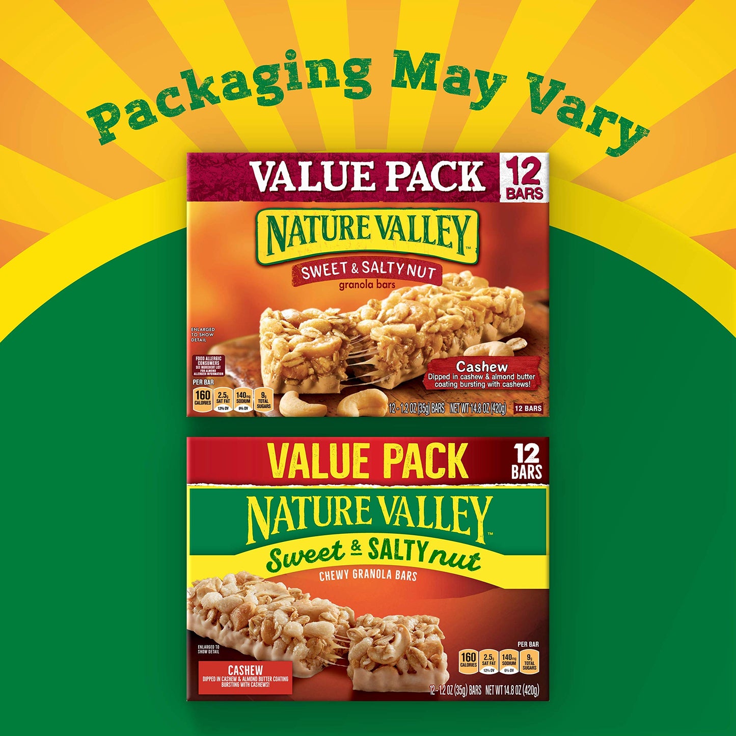 Nature Valley Granola Bars, Sweet & Salty Nut, Cashew, 12 ct, 14.8 oz