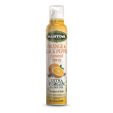 Mantova Orange & Black Pepper Extra Virgin Olive Oil Spray, heart-healthy cooking spray perfect for salads and pasta, 100% natural cooking oil made in Italy, olive oil dispenser bottle sprays, drips, or streams with no waste, 8 oz