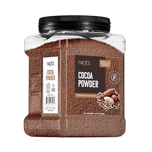 Roots Circle Unsweetened Cocoa Powder | Rich Dark Chocolate Flavor, Perfect for Baking, Smoothies, and Hot Cocoa | Premium Quality, Easy Mixing, Gluten-Free, Kosher | Bulk 1 Pack of 14oz