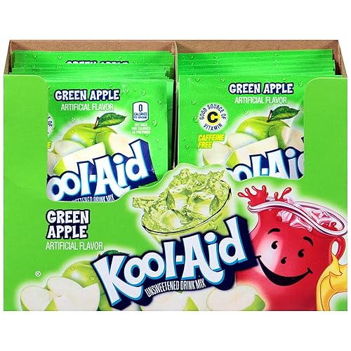 Kool-Aid Green Apple Flavored Unsweetened Caffeine Free Powdered Drink Mix (0.22 oz Packet)