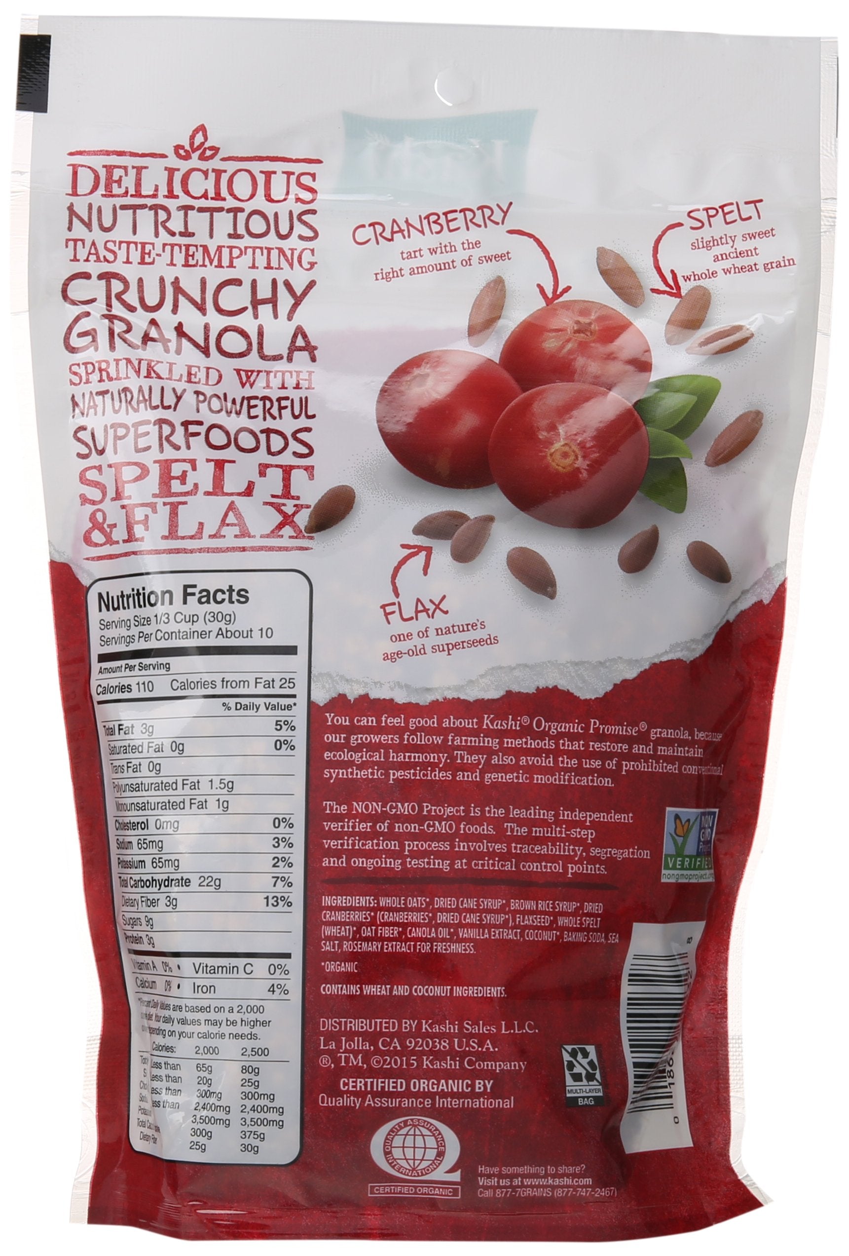 Kashi Organic Promise Granola Cranberry Spelt and Flax, 11 Ounce