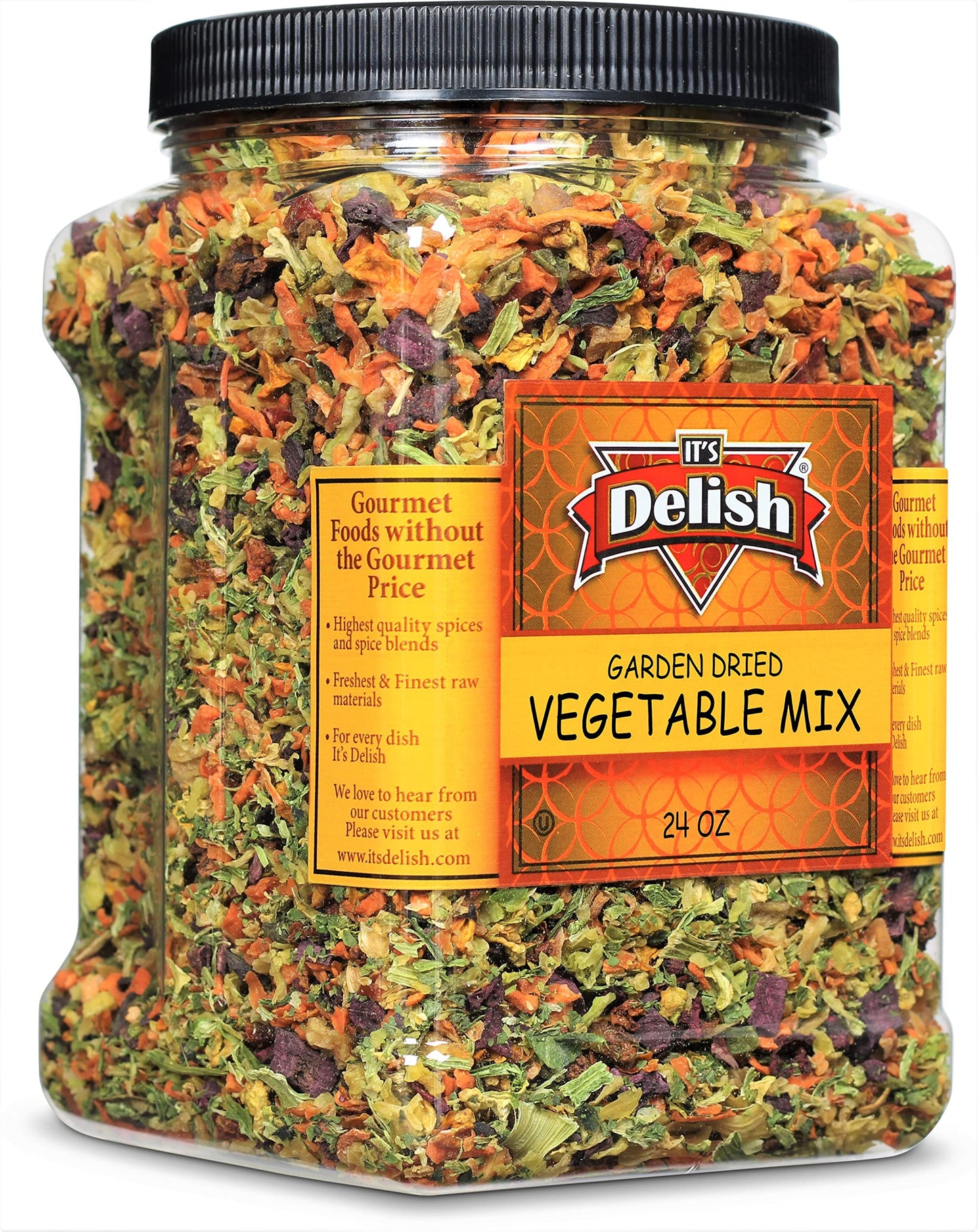 Garden Vegetable Soup Mix by It’s Delish, 24 OZ Jumbo Container | Natural Dehydrated Vegetables for Ramen Noodles, Soup Greens with Beets | Freeze