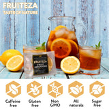 Fruiteza Cold Brew Fruit Infusion Sampler, Variety Tropical Flavors Herbal Tea Bags, Caffeine Free Tea Box, Water Flavoring Packs for Iced Tea