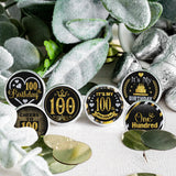 100 Years Old Round Candy Sticker - 100th Birthday Party Decor-Black Gold - Round Candy Sticker Party Favors - Labels Fit Chocolate Candy.5 Sheet