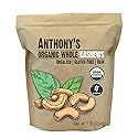 Anthony's Organic Whole Cashews, 1 lb, Raw, Unsalted & Gluten Free