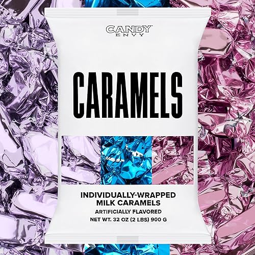 Candy Envy - Individually Wrapped Caramels - Mermaid Color Wrappers - 2 Pound Bulk Mermaid Party Decoration