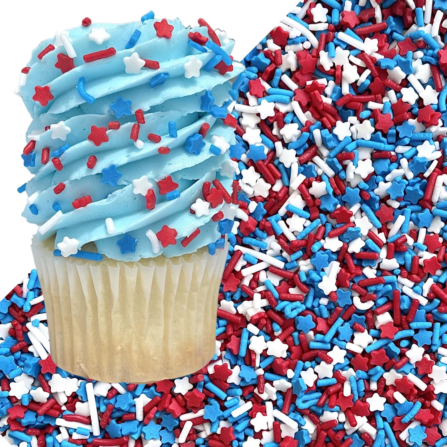Sprinkles | Patriotic sprinkles | Red white and blue sprinkles | American sprinkles | Cookie sprinkles | July 4th sprinkles | Manvscakes |