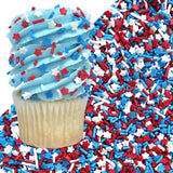 Sprinkles | Patriotic sprinkles | Red white and blue sprinkles | American sprinkles | Cookie sprinkles | July 4th sprinkles | Manvscakes |