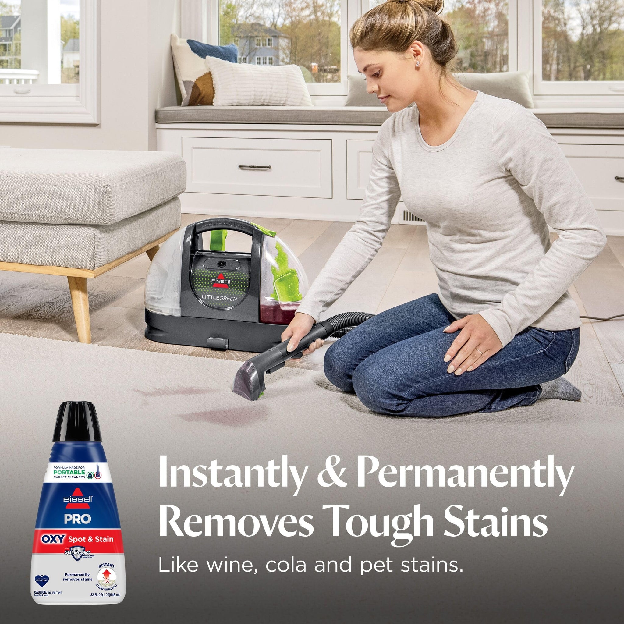Bissell Professional Spot and Stain + Oxy Portable Machine Formula, 32 oz, Single, 32 Fl Oz