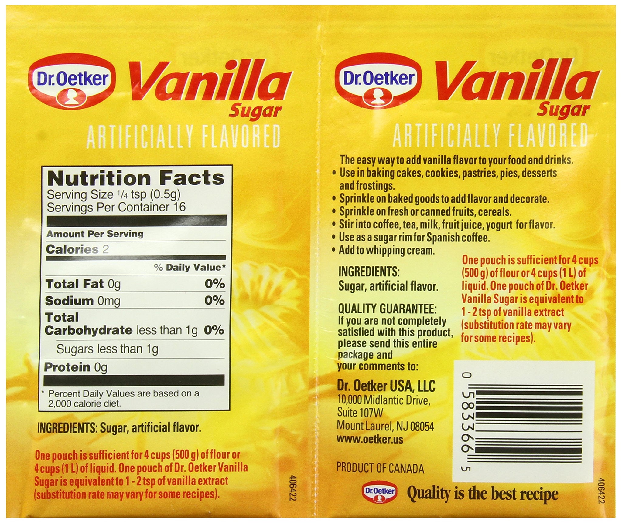 Dr. Oetker Vanilla Sugar, .32-Ounce (Pack of 12)