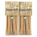Morelli Organic Pappardelle Pasta Noodles Imported from Italy, Made with Italian Durum Wheat Semolina - 17.6 oz (500 g) - Pack of 2