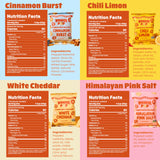 WonderPop Variety Pack - Popped Water Lily Seeds (4-Pack) | Gluten-Free, Non-GMO, 6g Protein, 90 Calorie | Healthy Low-Calorie Snack Mix Made