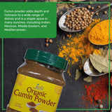 Jiva Organics Organic Ground Cumin Powder 1 Pound Jar - 100% Pure & Non-GMO, Cumin Seed Powder (packaging may vary)