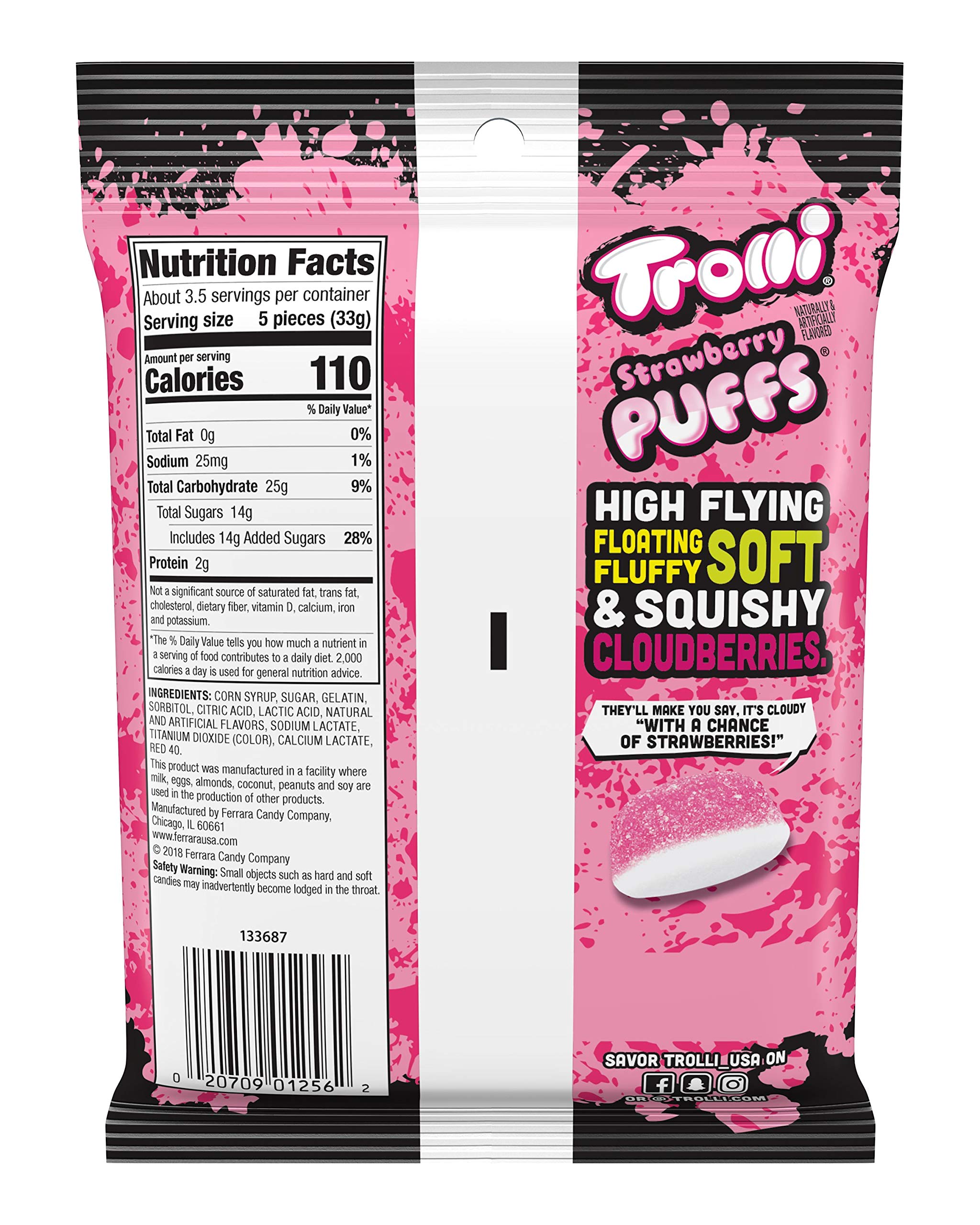 Trolli, Strawberry Puffs, Gummi Candy, 4.25 Ounce
