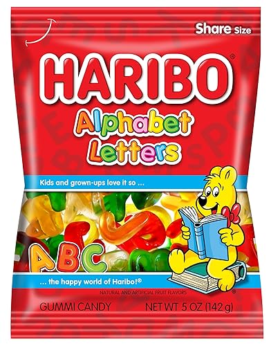 HARIBO Gummi Candy, Alphabet Letters, 5 oz. Bag