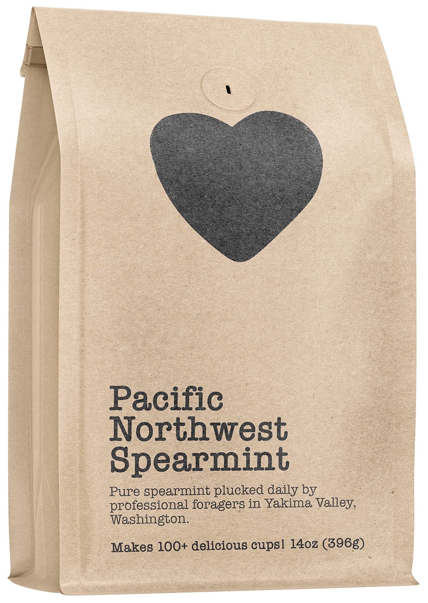 Pacific Northwest Spearmint, 100+ Servings, Eco-Conscious Zip Pouch, Caffeine Free, Pure Loose Leaf Tea Grown in America, 14.0 Ounce (Large)