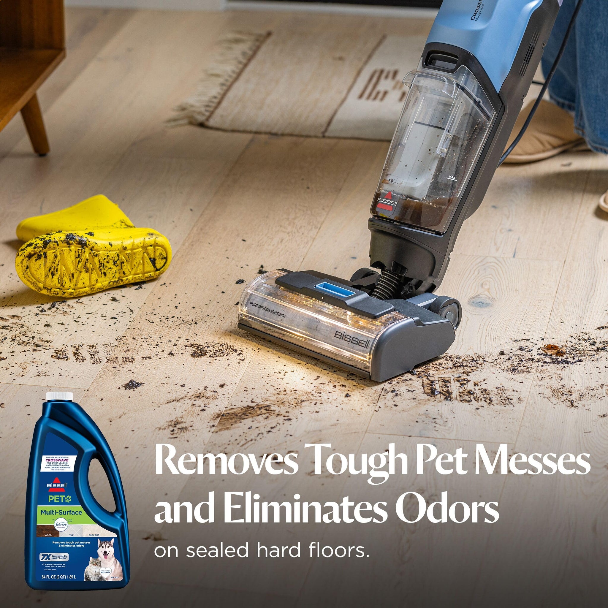 Bissell Multi-Surface Pet Formula with Febreze Freshness, 22951, 64 Fl Oz, Use on Sealed Hard Floors, and Area Rugs, Removes Tough Messes, Febreze