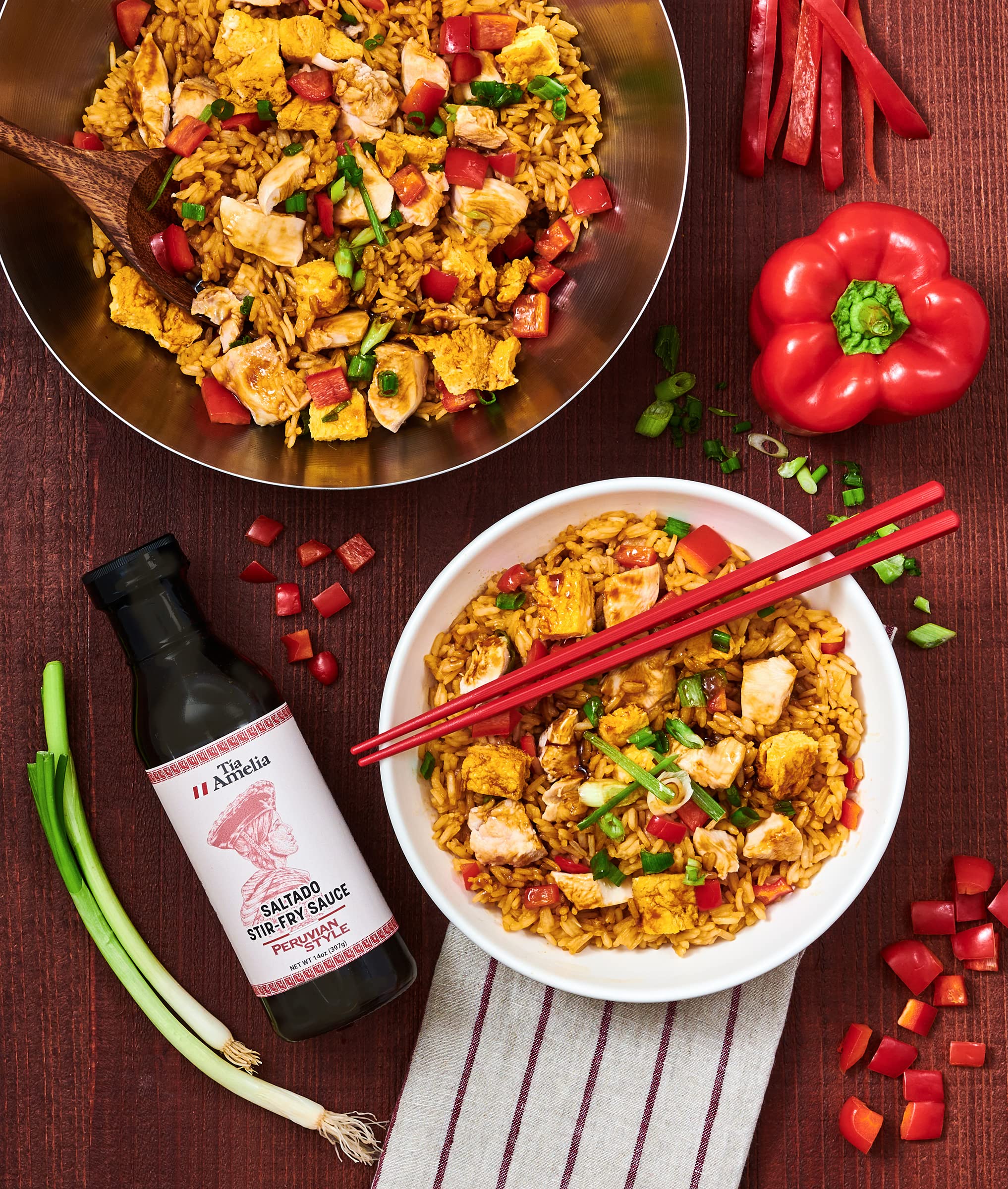 Tia Amelia Lomo Saltado Stir-Fry Sauce - Gluten-Free Peruvian Chinese Fusion Sauce for Steak, Chicken, Seafood, and Vegetables - Marinade and Sauce