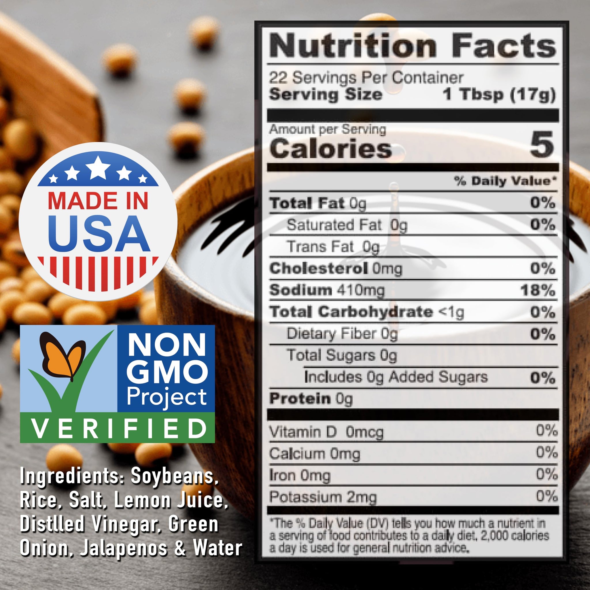 Pacific Island Naturally Fermented Soy Sauce, Low-Sodium • Fat-Free • Gluten-Free • Non-GMO • Sugar-Free • No MSG • 13 oz (2-Pack)