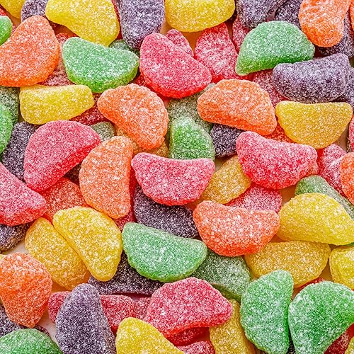Fruit Slices Jelly Candy 2 lb - Assorted Flavors (Orange, Grape, Cherry, Lemon, Lime), Soft & Chewy, Gluten & Peanut Free, Bulk