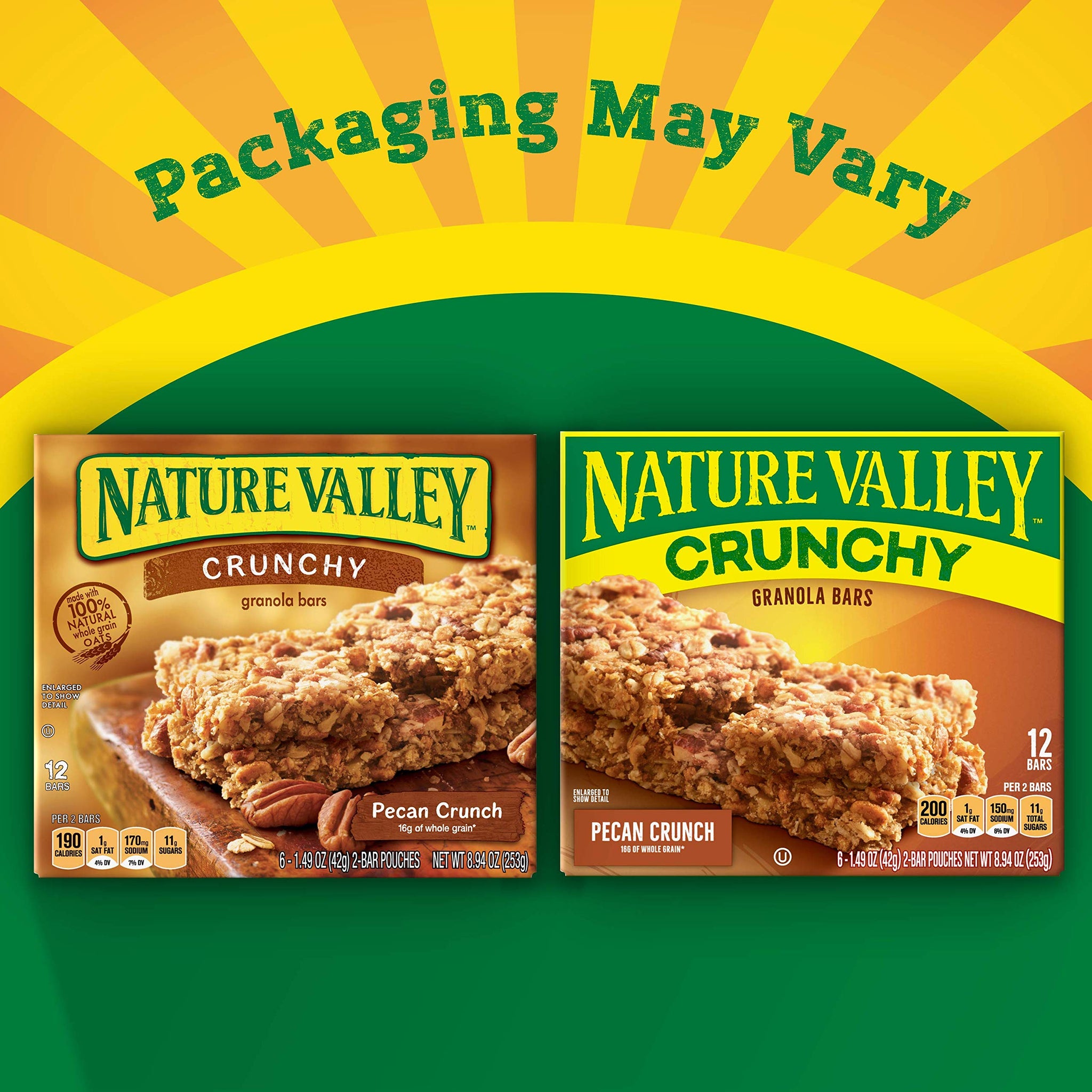 Nature Valley Granola Bars, Chrunchy, Pecan Crunch, 8.94 oz.