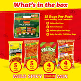 Diana Mild Spicy Snack Variety Pack, Hot Curls, Jalapeños, Spicy Cornbits and Chili Limon Palitos, 18 Bags, 18 Oz