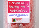 Papadopoulos Greek Sandwich Cookies with Strawberry Filling 2 Pack Made in Greece, Packed by Cape Moda with minimum 2 layers of bubble wrap for safe