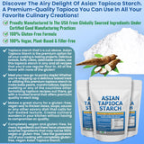 Tapioca Flour for Baking - Tapioca Starch Powder 2.5 lb Resealable Poly Bag - Non-GMO, Gluten Free, Vegan, Kosher, Plant Based, Cooking & Boba Pearls