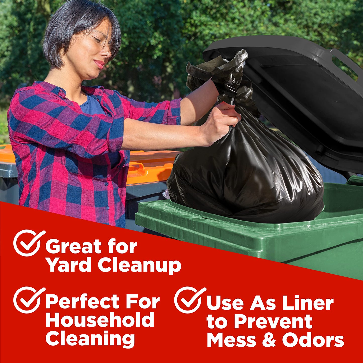 Toughbag 40-45 Gallon Trash Bags Heavy Duty (100 Count) - 39, 40, 42, 44 Gallon Trash Bags for Contractors, Commercial, Home, Kitchen - Made in USA