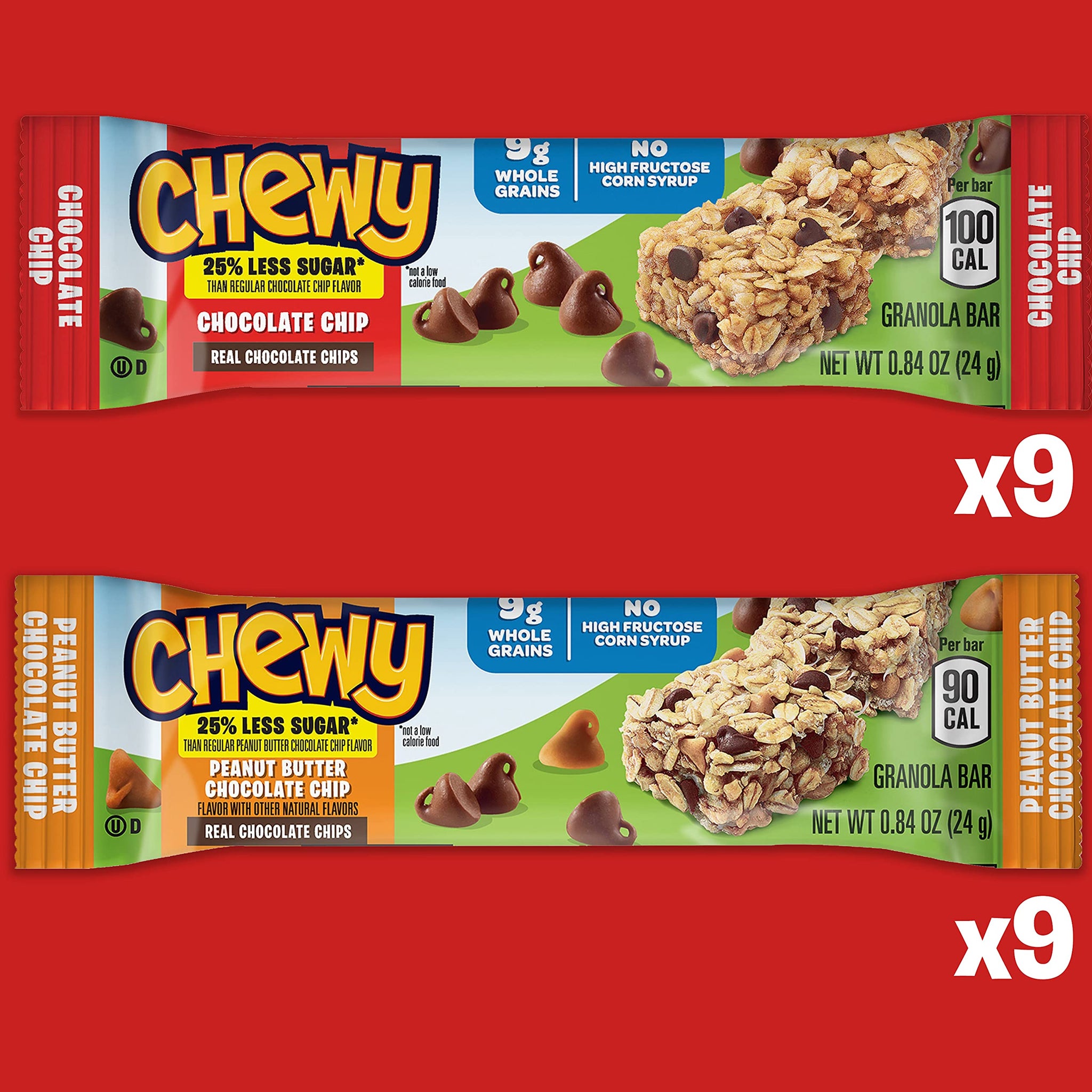 Quaker Chewy Granola Bar Variety Pack, 0.84 Oz, 18 Ct