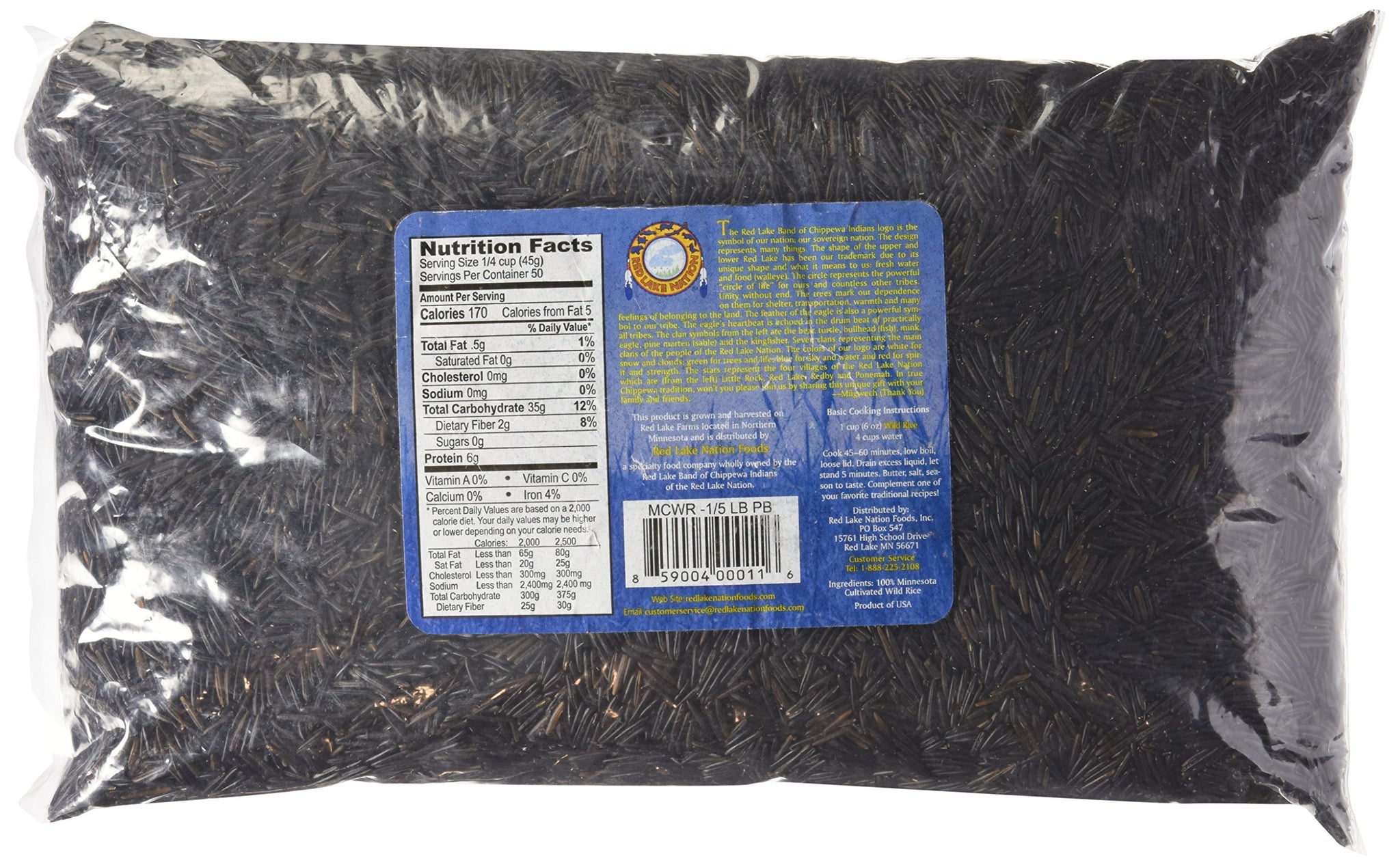 Red Lake Nation 100% All Natural Minnesota Cultivated Wild Rice, 5 Pounds
