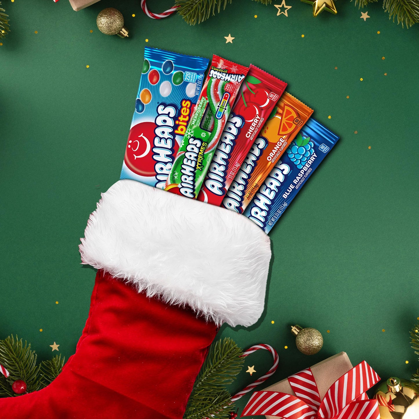 Airheads Xtremes, Sweetly Sour Holiday Merry Berry Flavored Candy Belts, 2oz (Pack of 18)