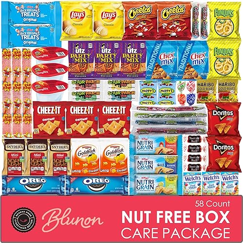 Peanut Free Snacks & Tree Nut-Free Snacks Variety Pack - Allergy Friendly Snacks for Kids Individually Wrapped - Cookies, Candy, Crackers, Chips