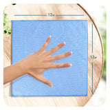 Hearth & Harbor Microfiber Cleaning Cloth, Microfiber Towels for Cars 12 Pack Washcloths, Blue Cleaning Rags, Reusable Microfiber Towel, Microfiber
