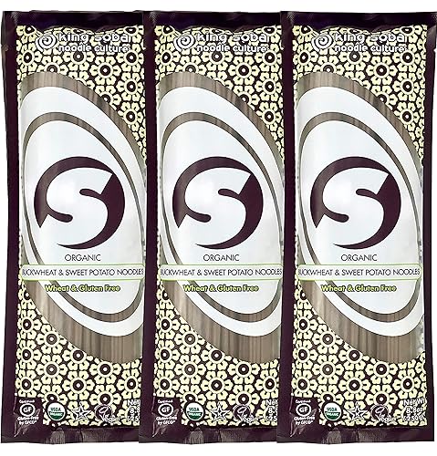3-PACK, Buckwheat & Sweet Potato Pasta Noodles, Organic & Gluten-Free- 1.65lb/, 3 servings per package