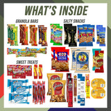 Military Encouragement - Men's Hearty Snack Box (50 Piece Variety Gift Basket Care Package) Jerky, Nuts, Chips, Pretzels & More - My Hero Crate