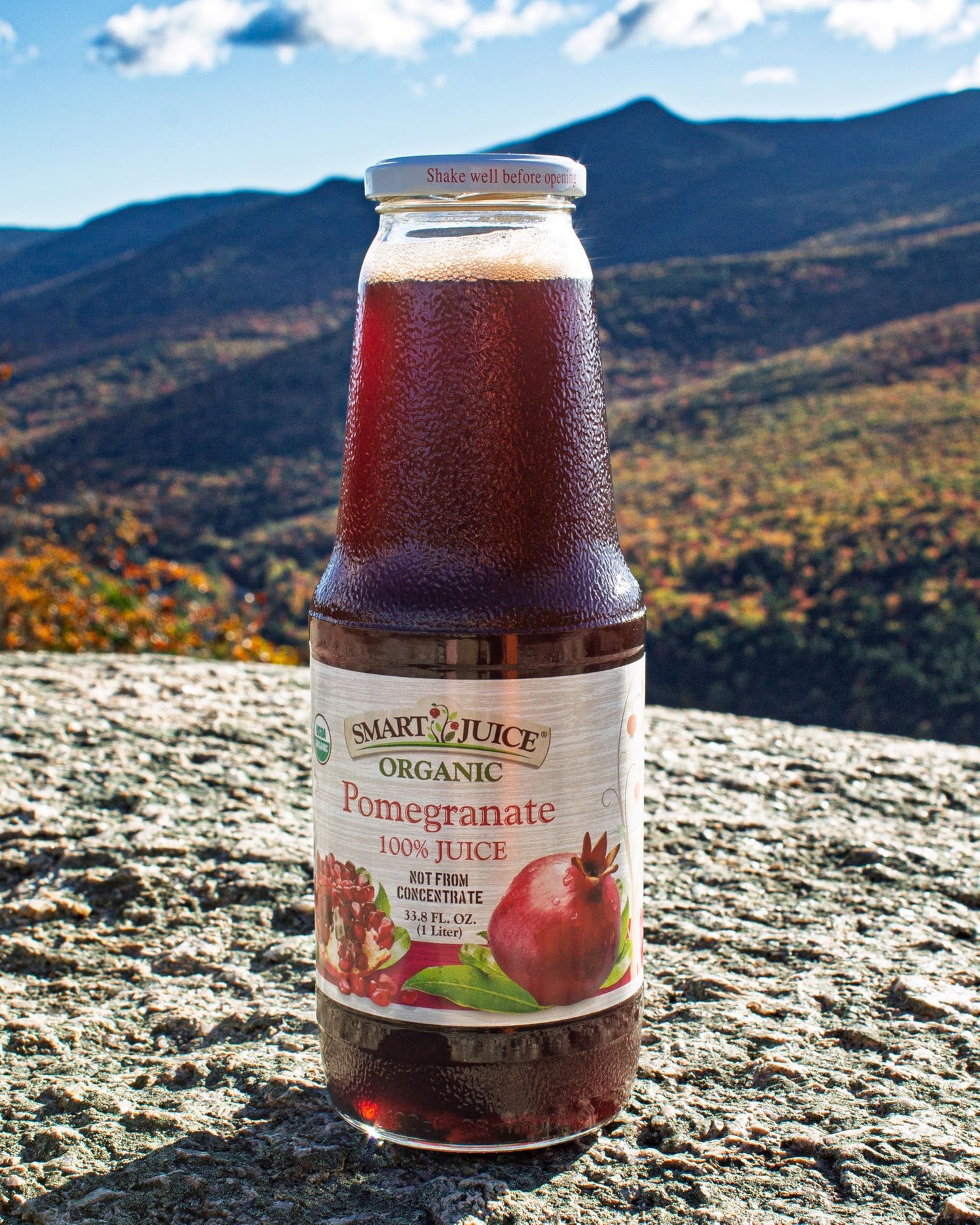 Smart Juice Organic Pomegranate Juice - 100% Juice, Not From Concentrate - 33.8 fl oz (1L) - (Pack of 6)