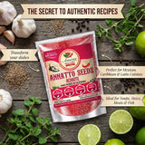 Achiote Seeds - Whole Annatto 4oz. Premium All Natural, Add Color and Mild Flavor in Soup, Stews, Meats and Mexican Recipes