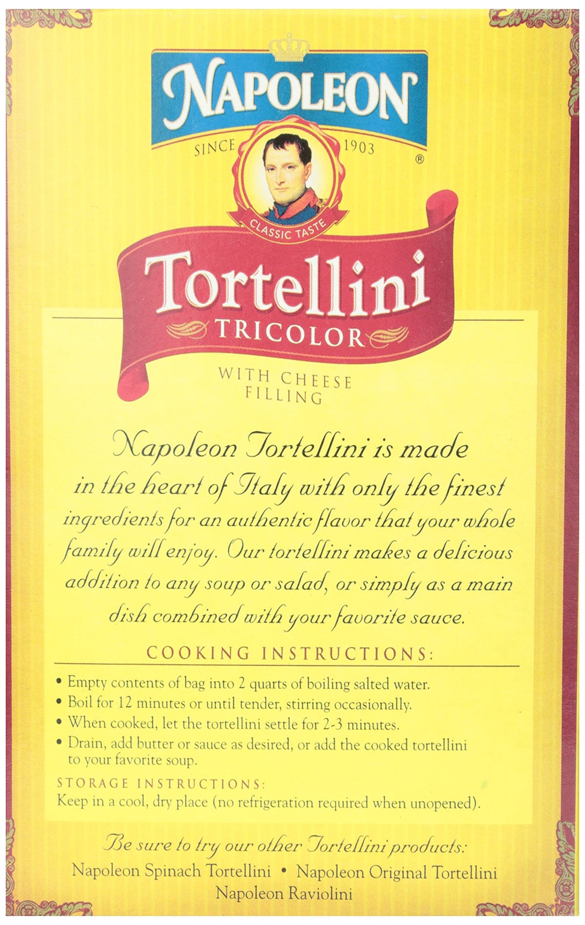 Napoleon Tri-Color Tortellini, 8 oz