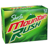 Shasta Mountain Rush | 12-Pack of 12oz Cans | Citrus Soda with a Kick | Energizing & Caffeinated | Bright & Bold