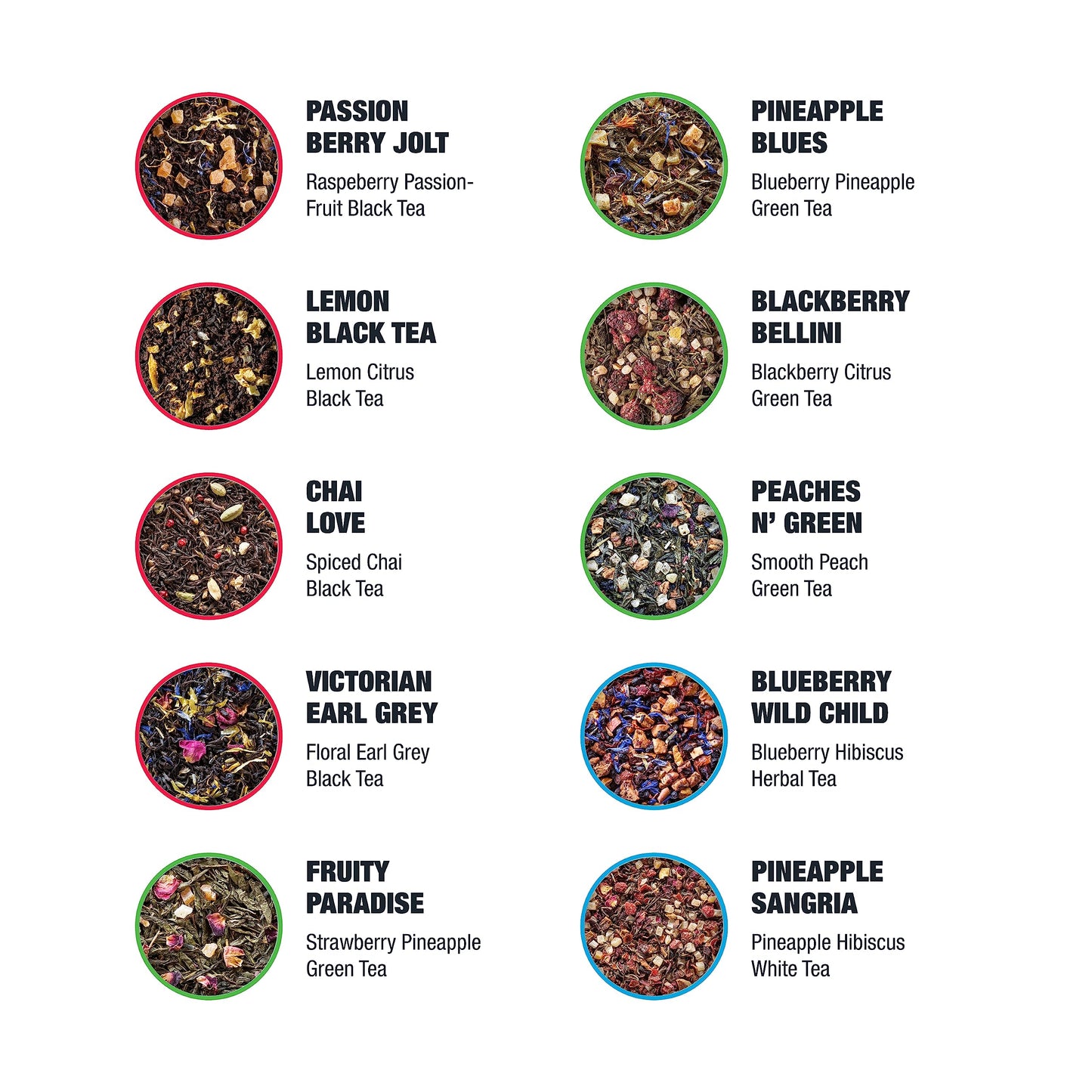 Tiesta Tea - Discovery Sampler Dry Flight Set, Loose Leaf, High to No Caffeine, Hot & Iced Up to 200 Cups, Tea Variety Pack with Green, Herbal, Black