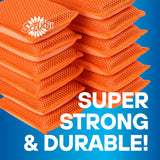 SCRUBIT Reusable Sponges for Dishes - 12 Pack Microfiber Sponges Kitchen Dish Scrubber, Machine Washable & Non-Scratch Scrubbers (Orange)