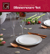 Posh Setting White Plastic Plates Disposable Plastic Wood Pattern Dinnerware (Includes 20 Dinner Plates and 20 Salad Plates) Elegant Disposable