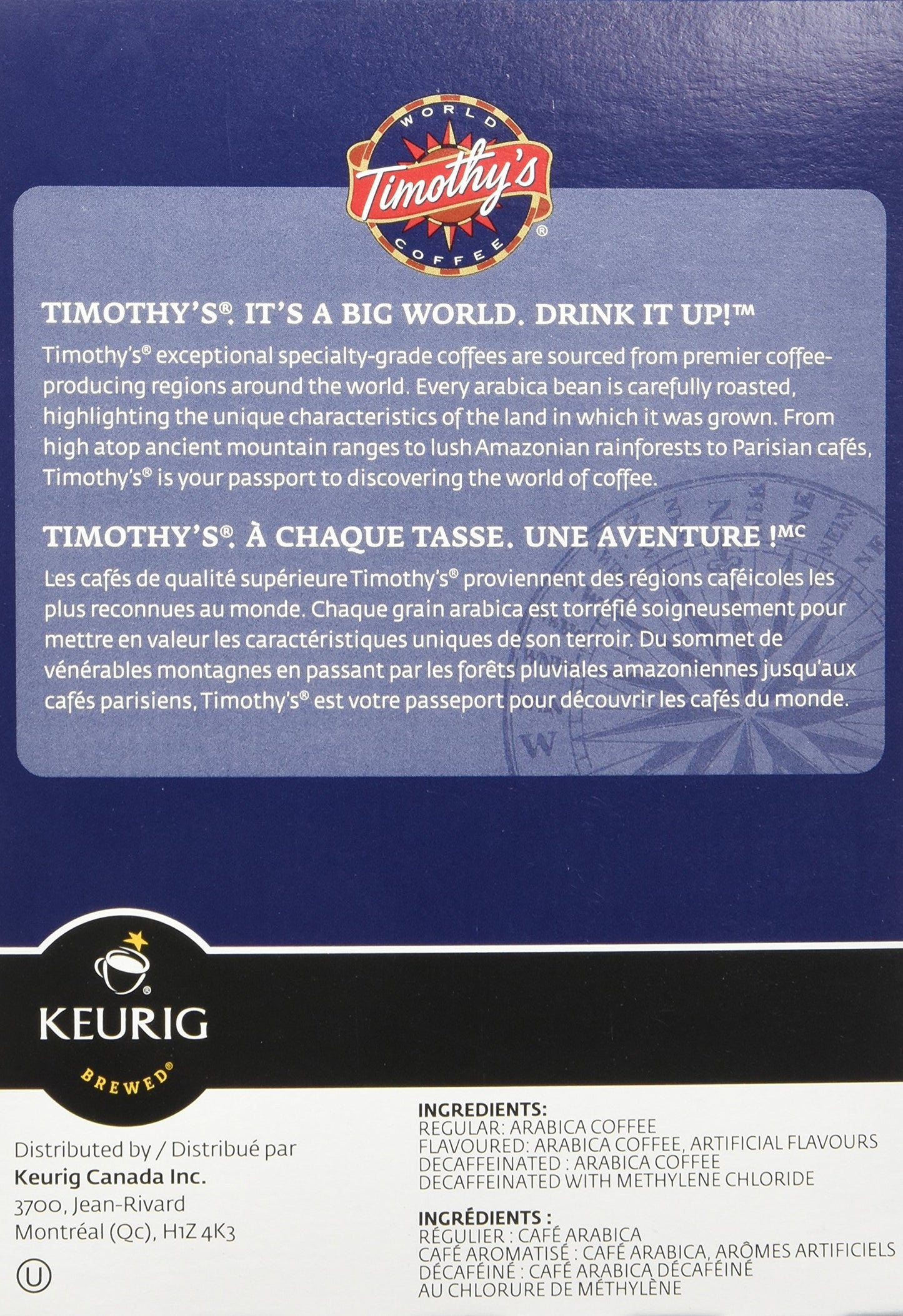 Timothy's Breakfast Blend Coffee, K-Cup Portion Pack for Keurig Brewers (24 Count)